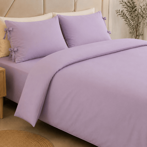 Purple Elegant Minimal Bedroom Bedding (1 Duvet + 2 Pillow Covers)