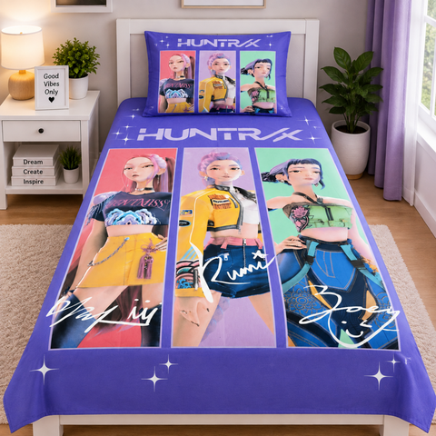 Purple Fantasy Print Kids Bedsheet - The Linen House