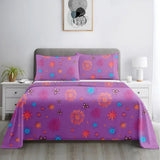 Purple Printed Bed Sheet