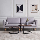 Quatropi Round Nesting Coffee Table 2 - Piece - Black Metal Base - The Linen House