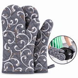 Quilted Cooking Gloves with Hanging Loops - The Linen House