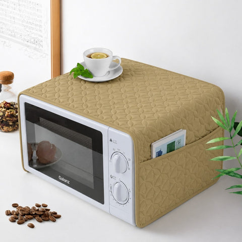 Quilted Microwave Cover with Storage Pocket - The Linen House