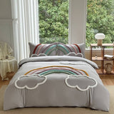 Rainbow Cloud Embroidered Duvet Cover Set - The Linen House