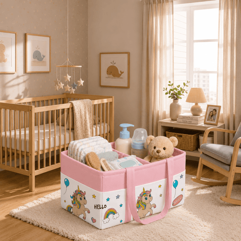 Rainbow Unicorn Diaper Caddy Bag - The Linen House