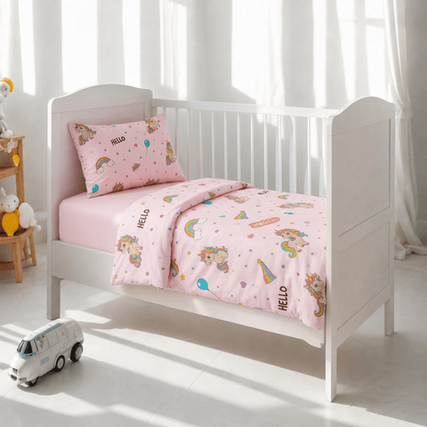 Rainbow Unicorn Dreams Baby Cot Set - The Linen House