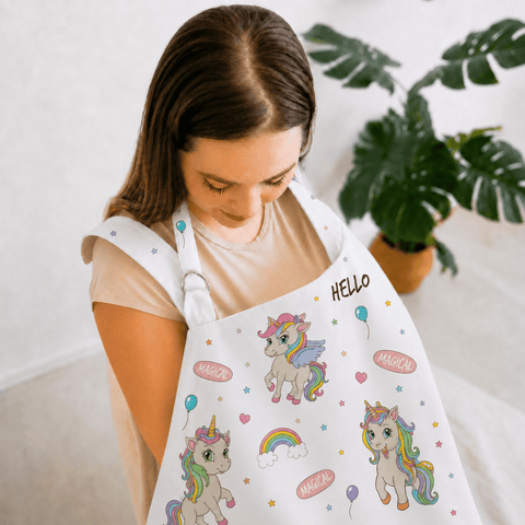 Rainbow Unicorn Nursing Apron - The Linen House