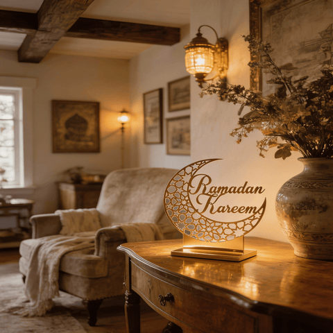 Ramadan Kareem – Golden Crescent Moon Decor - The Linen House