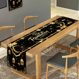Ramadan Kareem Luxury Table Runner – Black & Gold - The Linen House