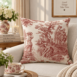 Red and White Cushion Cover - The Linen House