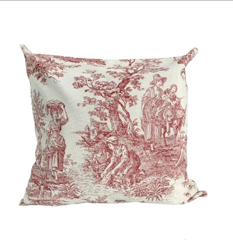 Red and White Cushion Cover - The Linen House