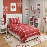 Red Christmas Pattern Kids Bedsheet - The Linen House