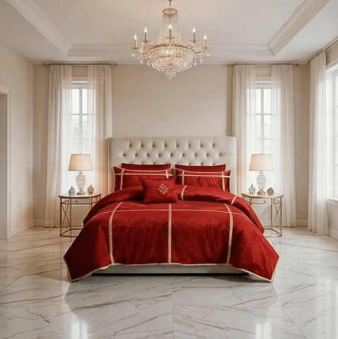 Red Velvet Bridal Set with filling - The Linen House