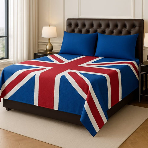 Red White Blue Union Jack Bedsheet 3 pcs - The Linen House
