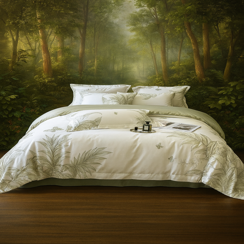 Luxury Botanical Embroidery Duvet Set