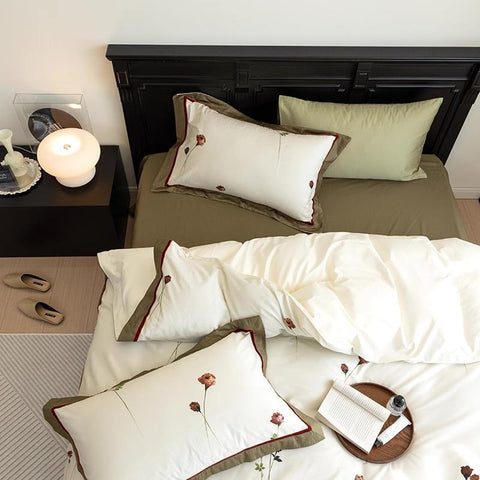 Rose Flower Digital Print Duvet Set– Luxury Bedding - The Linen House