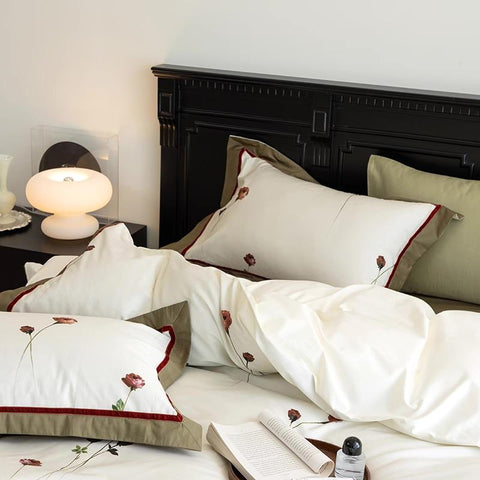Rose Flower Digital Print Duvet Set– Luxury Bedding - The Linen House