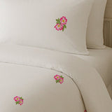 Rose Reverie Embroidered Bedding Set | Elegant Floral Luxury Duvet Cover - The Linen House