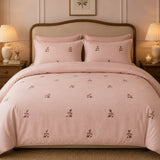 Rosebud Garden Embroidered Premium Bedding Set