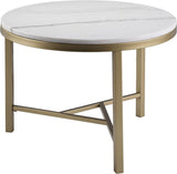 Round Table - Geometric Champagne Gold Frame - The Linen House