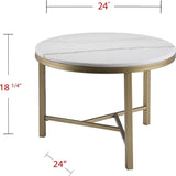 Round Table - Geometric Champagne Gold Frame - The Linen House