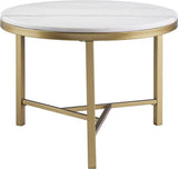 Round Table - Geometric Champagne Gold Frame - The Linen House