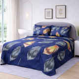 Royal Blue Geometric Bedsheet (3pcs) - The Linen House