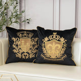 Royal Crest Embroidered Cushion Cover Style 1 - The Linen House