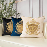 Royal Crest Embroidered Cushion Cover Style 1 - The Linen House