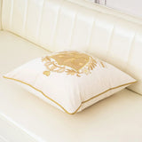 Royal Crest Embroidered Cushion Cover Style 1 - The Linen House