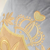 Royal Crest Embroidered Cushion Cover Style 1 - The Linen House