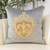 Royal Crest Embroidered Cushion Cover Style 1 - The Linen House