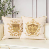 Royal Crest Embroidered Cushion Cover Style 1 - The Linen House