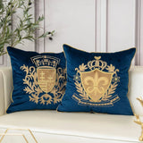 Royal Crest Embroidered Cushion Cover Style 2 - The Linen House
