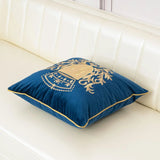 Royal Crest Embroidered Cushion Cover Style 2 - The Linen House