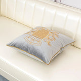 Royal Crest Embroidered Cushion Cover Style 2 - The Linen House