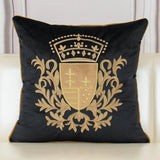 Royal Crest Embroidered Cushion Cover Style 2 - The Linen House