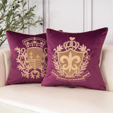 Royal Crest Embroidered Cushion Cover Style 2 - The Linen House