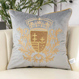 Royal Crest Embroidered Cushion Cover Style 2 - The Linen House