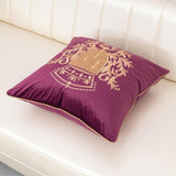Royal Crest Embroidered Cushion Cover Style 2 - The Linen House