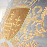 Royal Crest Embroidered Cushion Cover Style 2 - The Linen House