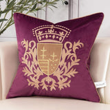 Royal Crest Embroidered Cushion Cover Style 2 - The Linen House