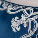 Royal Crest Embroidered Cushion Cover Style 3 - The Linen House