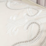 Royal Crest Embroidered Cushion Cover Style 3 - The Linen House