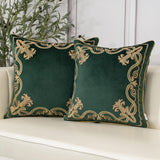 Royal Crest Embroidered Cushion Cover Style 3 - The Linen House