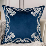 Royal Crest Embroidered Cushion Cover Style 3 - The Linen House