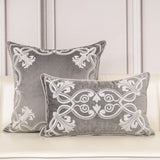 Royal Crest Embroidered Cushion Cover Style 3 - The Linen House