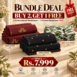 Royal Maroon Noir Bundle – 3 Embroidered Bedsheet-King - The Linen House