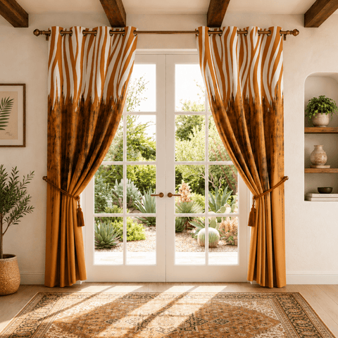Rust Brown Designer Blackout Curtains - The Linen House