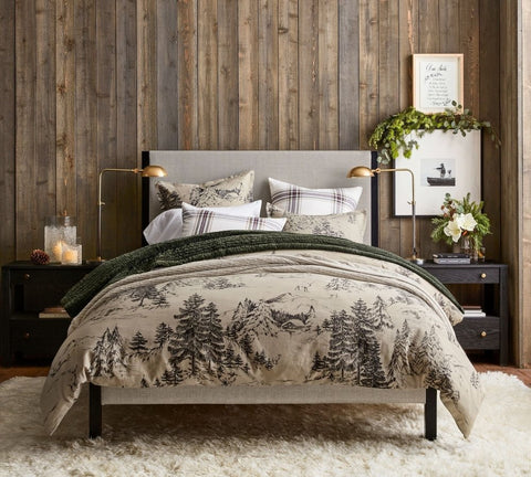 Rustic Forest Mountain Digital Printed Duvet Set - The Linen House