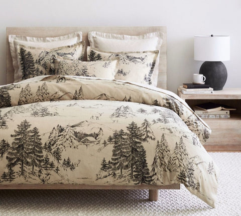 Rustic Forest Mountain Digital Printed Duvet Set - The Linen House